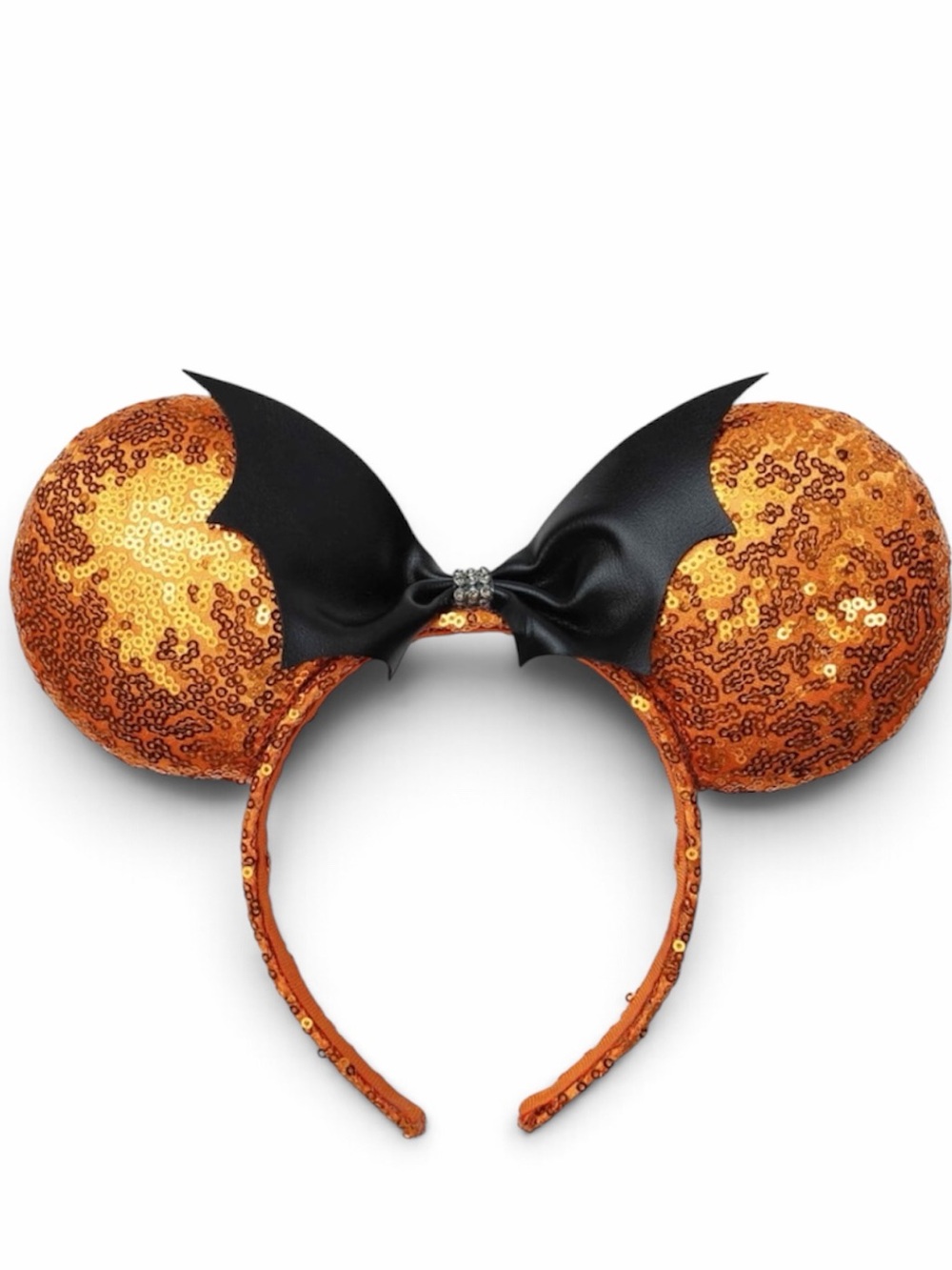 🎃 Disney Halloween Sequin Orange Minnie Mouse Ears Headband